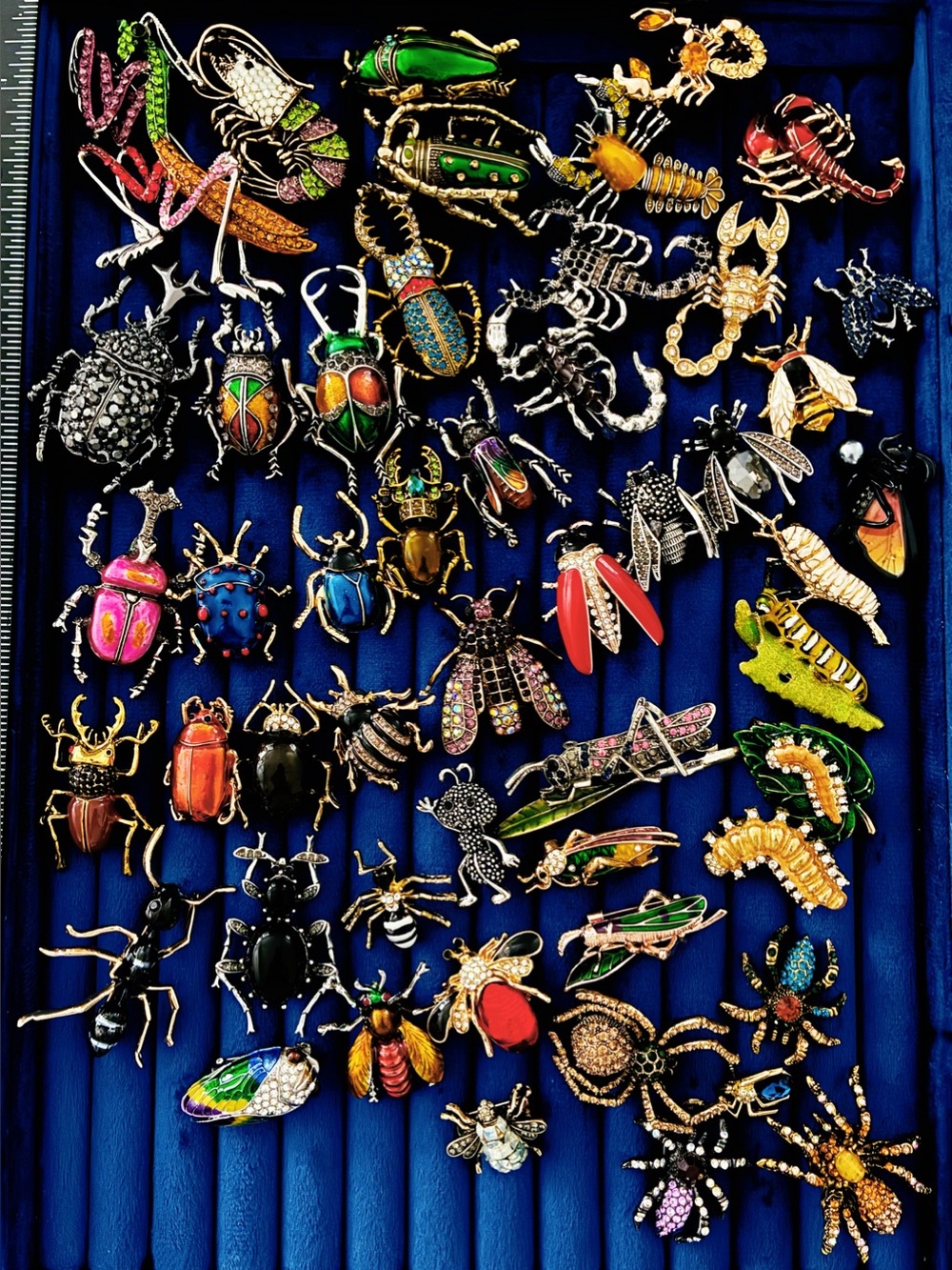 Lot of 50 Insect Bug Brooch Pins Rhinestone Enamel Beetle Spider Scorpion Ant